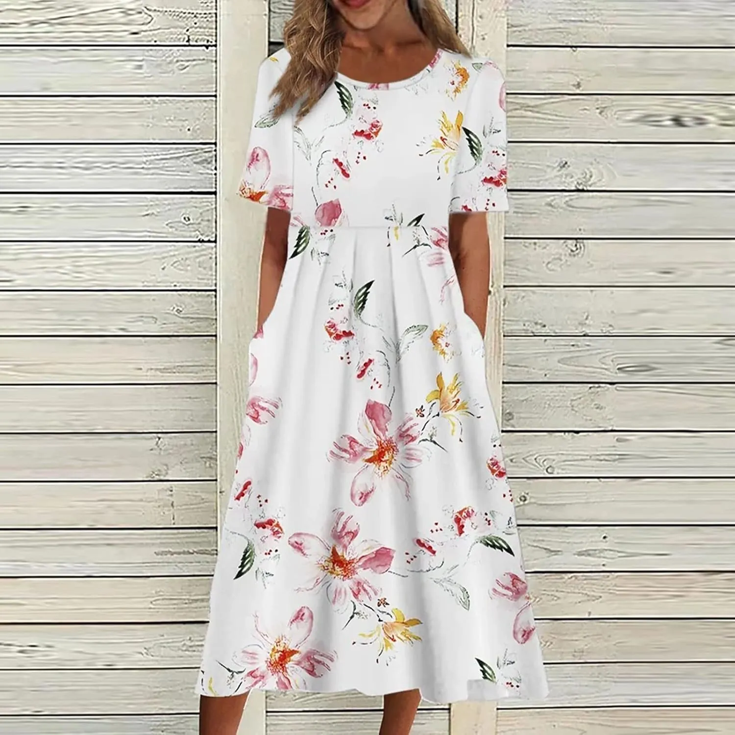 Summer Dresses for Women 2024 Womens Button Down Shirt Dress Short Puffy Sleeve Tiered Ruffle Flowy Long Maxi Dresses