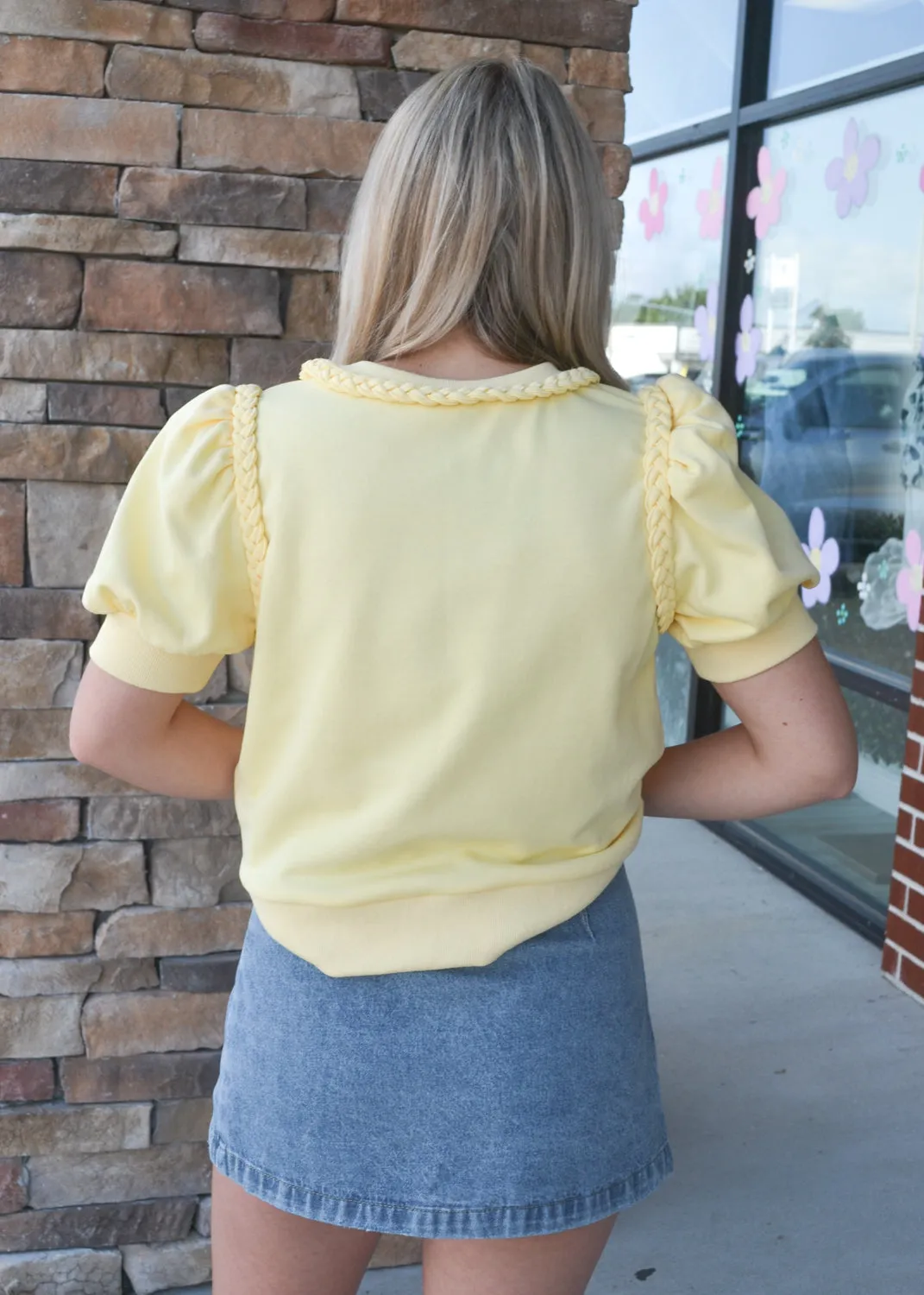Sweet Braided Puff Sleeve Top