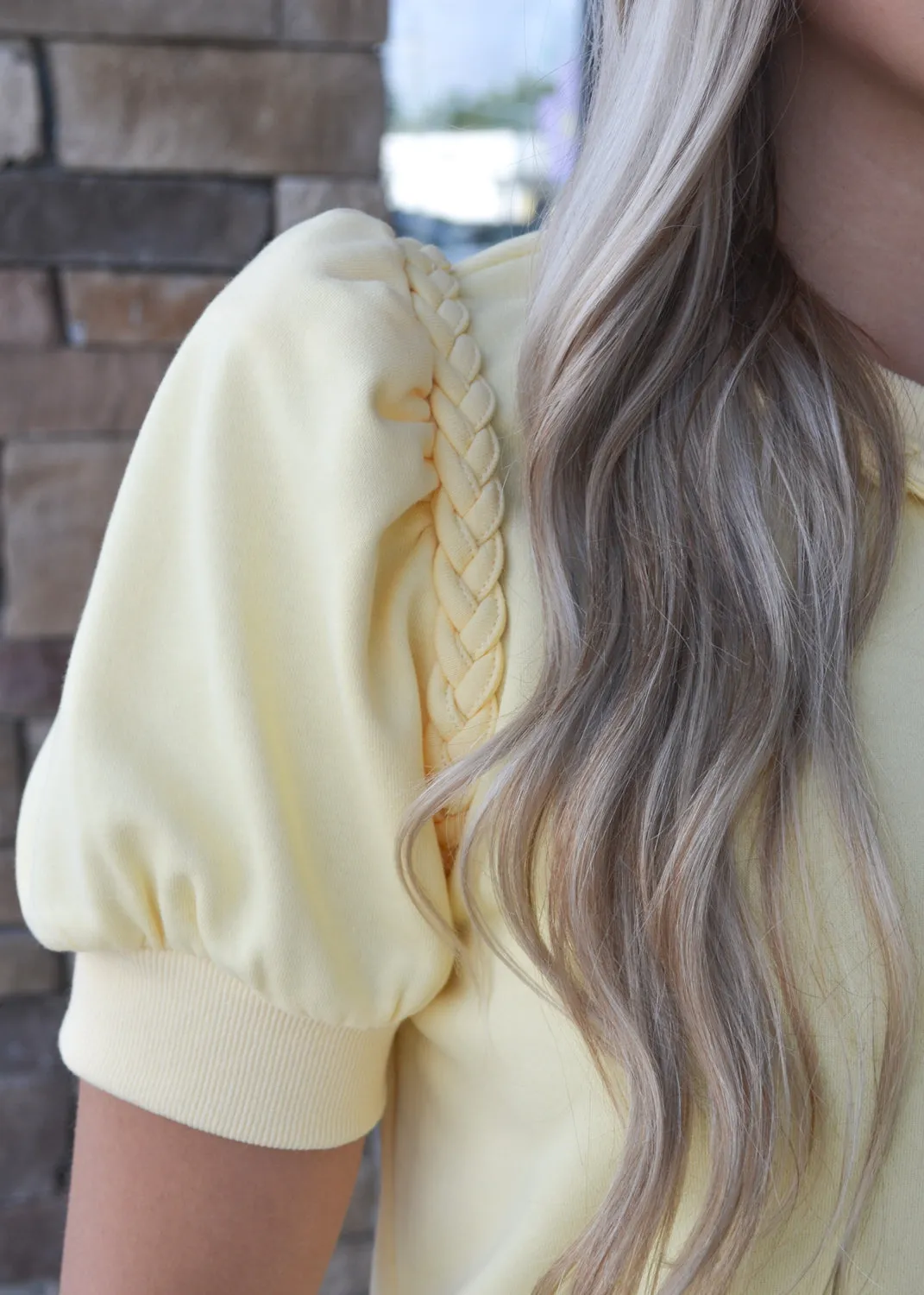 Sweet Braided Puff Sleeve Top