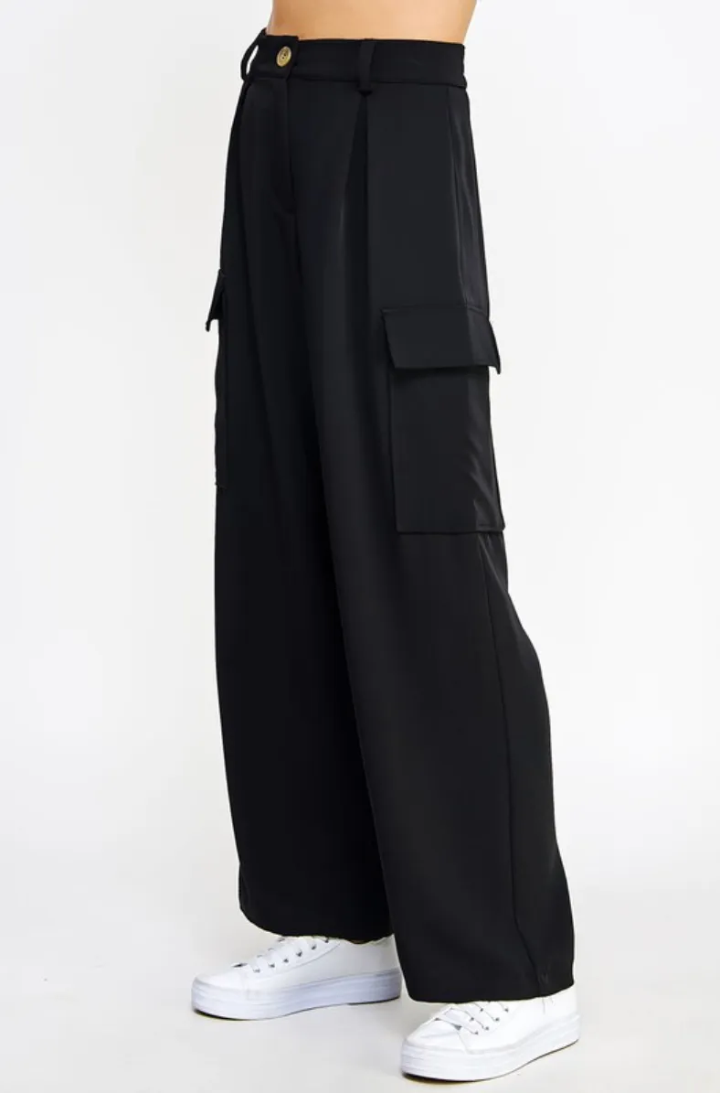 Tailored Wide Leg Cargo Pants