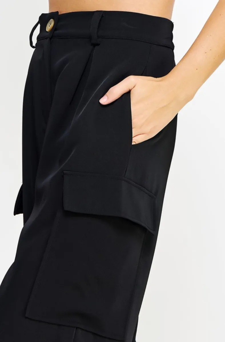 Tailored Wide Leg Cargo Pants