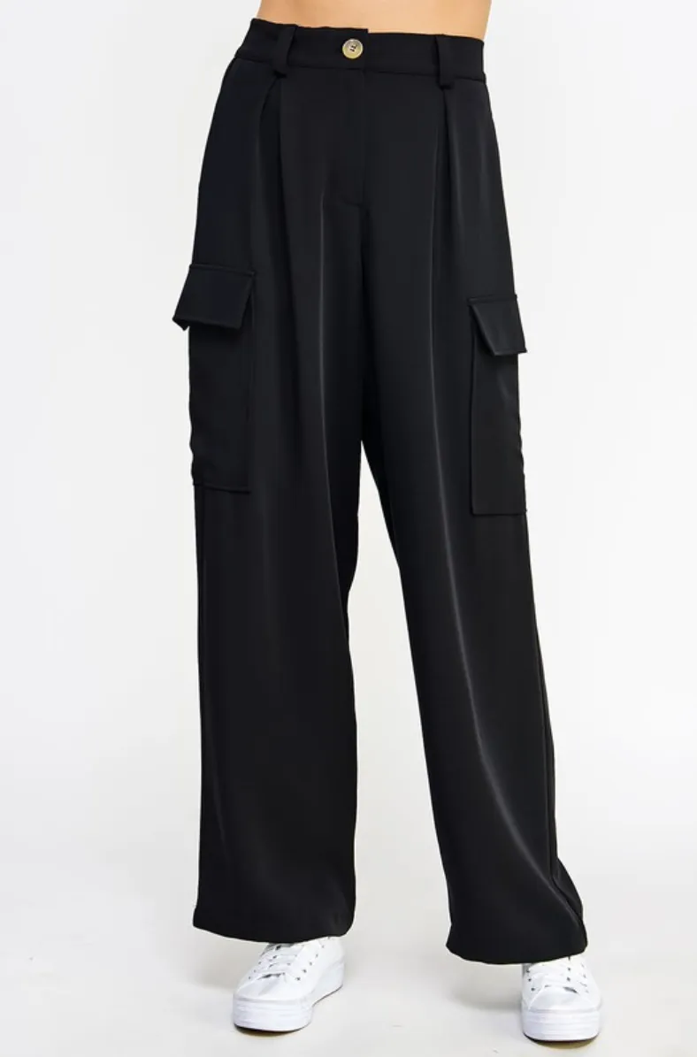Tailored Wide Leg Cargo Pants