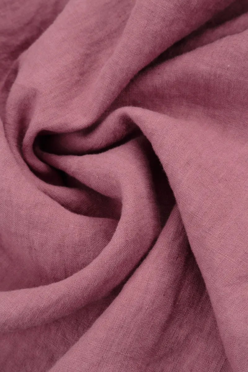 V-Neck Mauve Taupe Linen Tunic