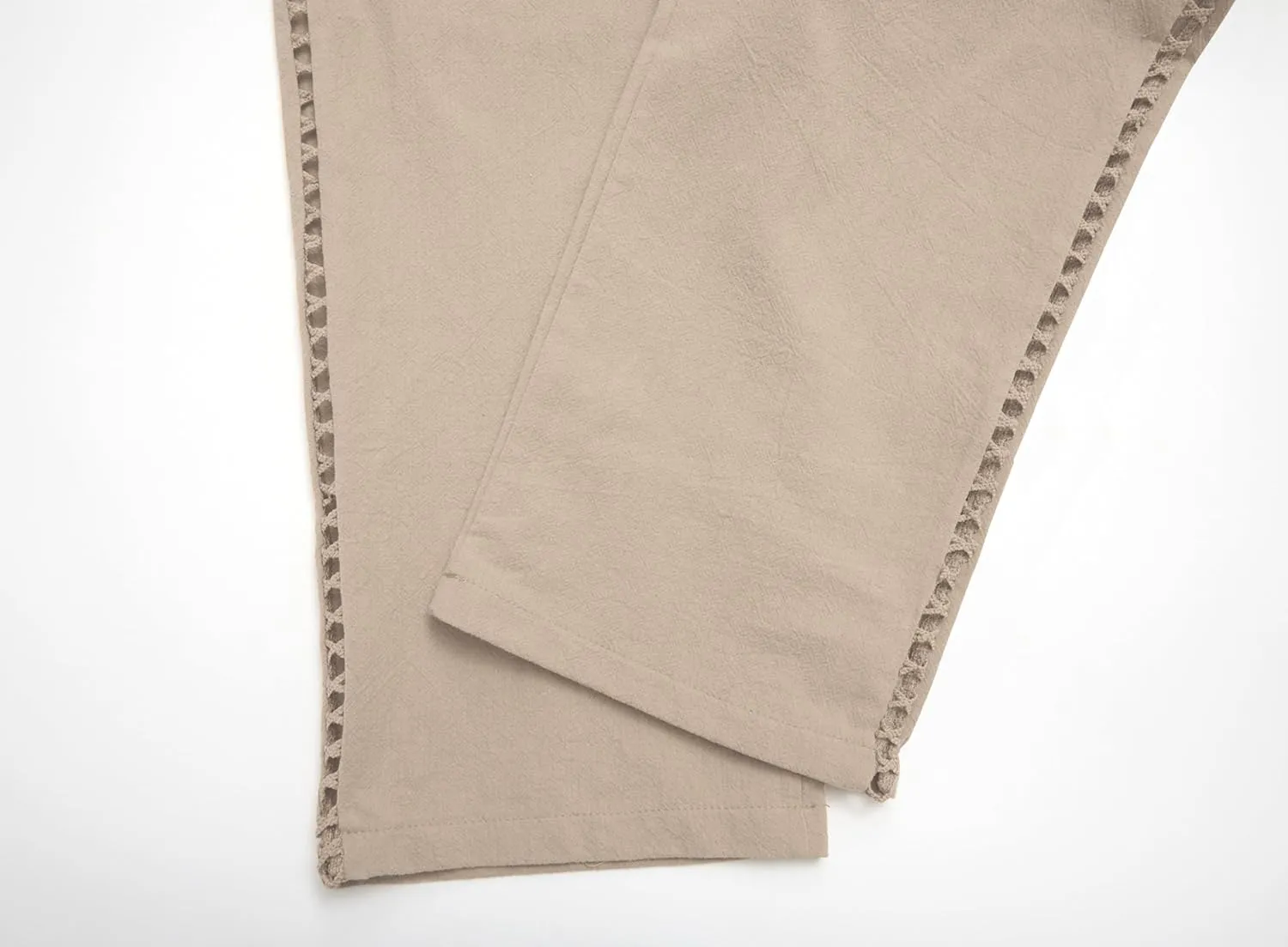 Womens Linen Pants Summer Plus Size Casual Cotton Linen Pants Drawstring Elastic Waist Cropped Trouser with Pockets
