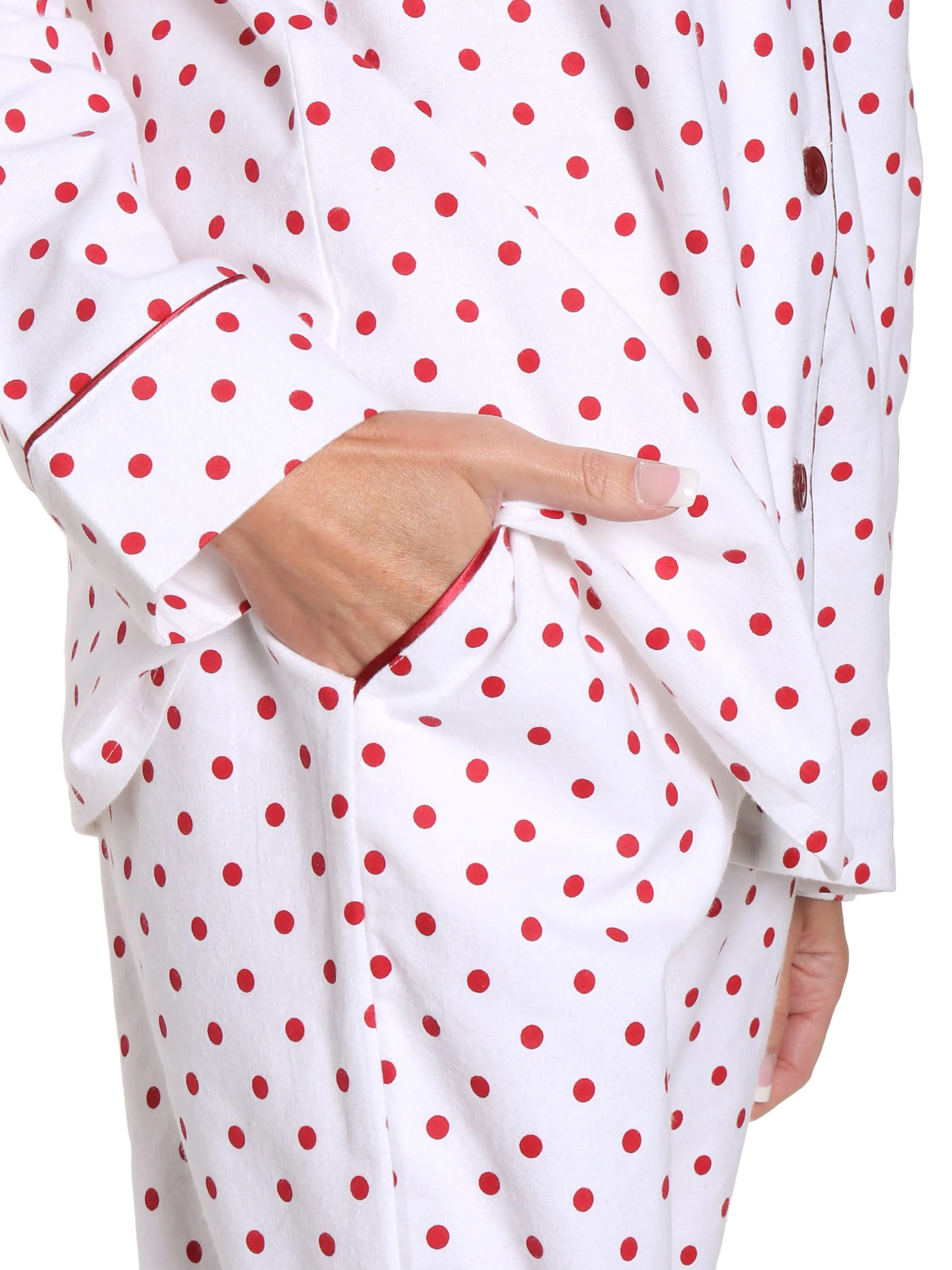Womens Premium 100% Cotton Flannel Pajama Sleepwear Set