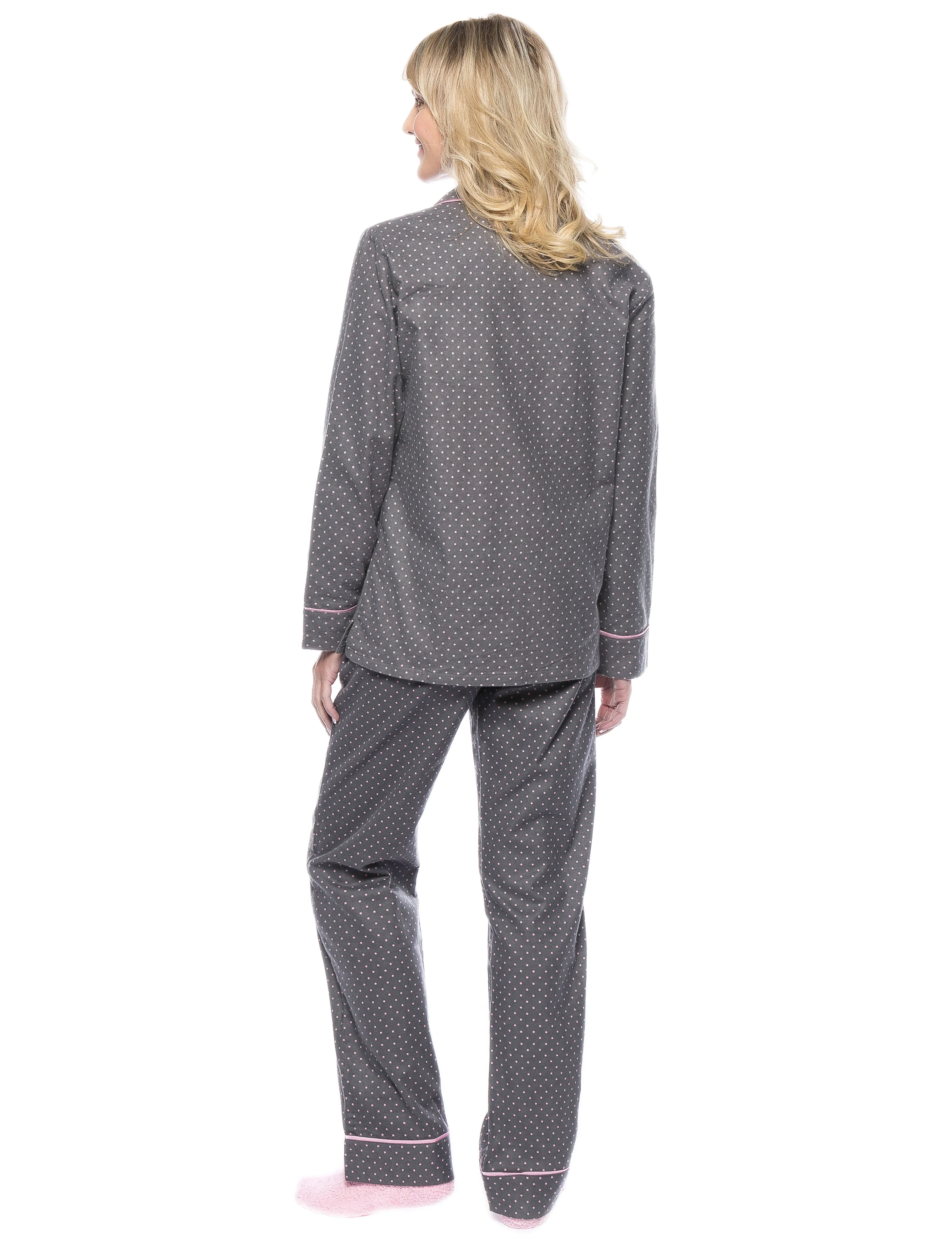 Womens Premium 100% Cotton Flannel Pajama Sleepwear Set