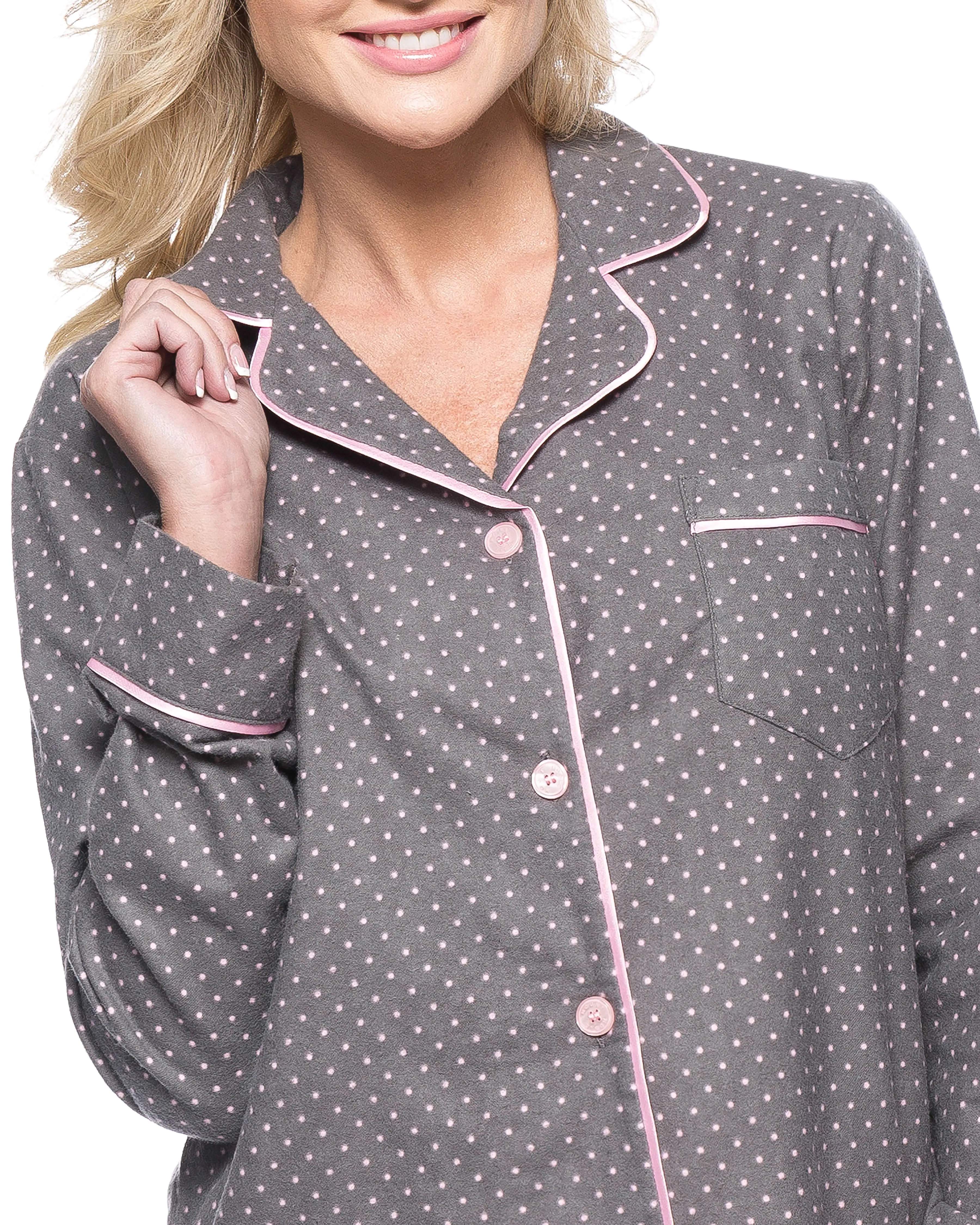 Womens Premium 100% Cotton Flannel Pajama Sleepwear Set